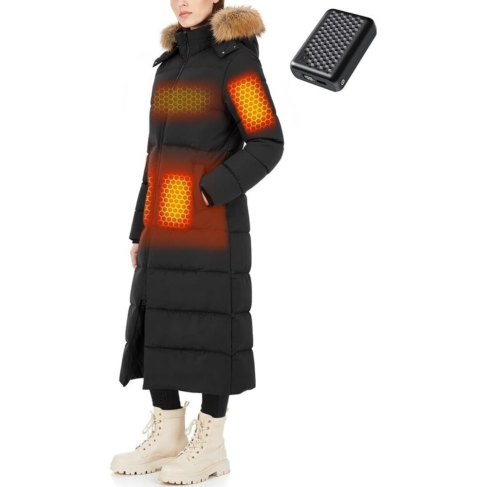 Graphene Heated Jacket for Women 12V 18400Mah Fast Charge Capacity Bat, Size XL